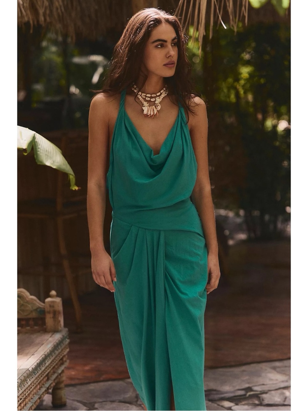 Free People Ethereal Beachy Odette Midi Dress in Vivid Green Size Large NWT - Picture 3 of 11